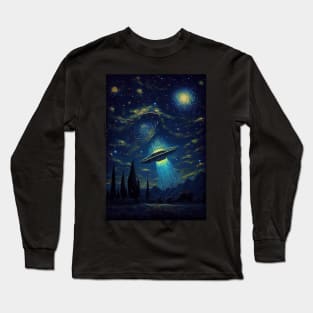 The Starry Saucer Night Long Sleeve T-Shirt